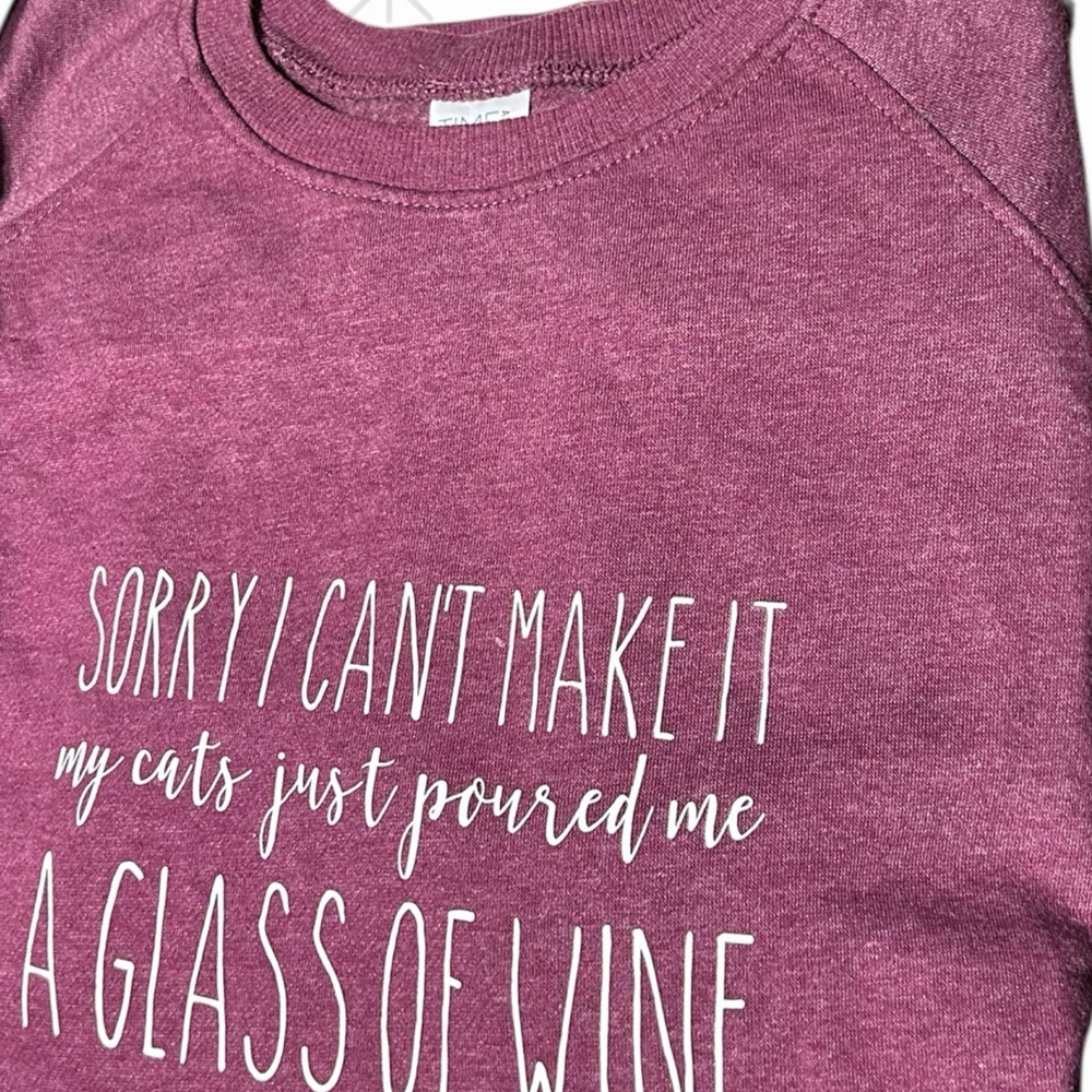 Time and True Burgundy hoodie for cats and wine lovers - Picture 2 of 2